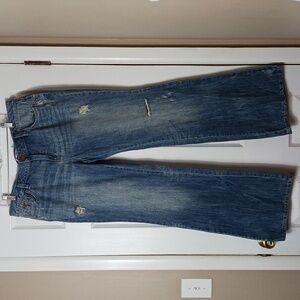 Route 66 Curvy Fit Flare Jeans Distressed Chic Fun Boho Size 14